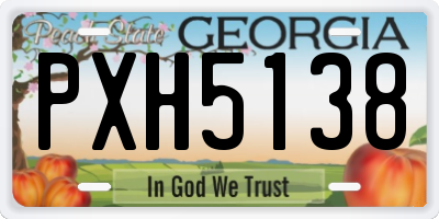 GA license plate PXH5138