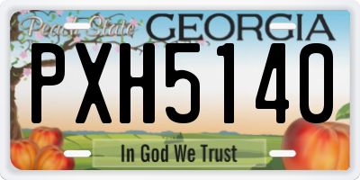 GA license plate PXH5140