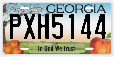 GA license plate PXH5144