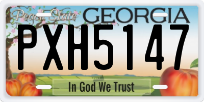 GA license plate PXH5147