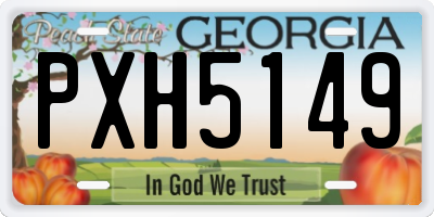 GA license plate PXH5149