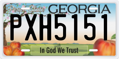 GA license plate PXH5151