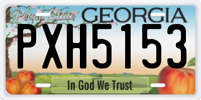 GA license plate PXH5153