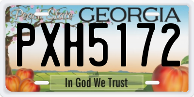 GA license plate PXH5172
