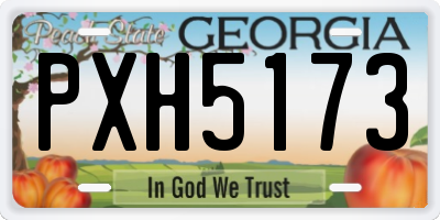 GA license plate PXH5173