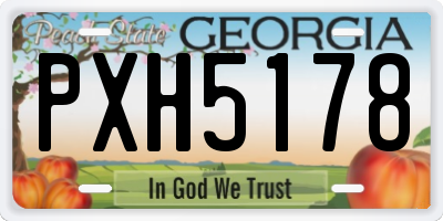 GA license plate PXH5178