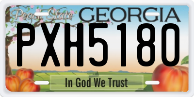 GA license plate PXH5180