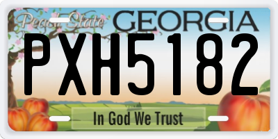 GA license plate PXH5182