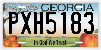 GA license plate PXH5183