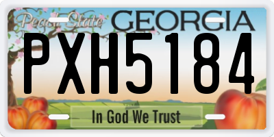 GA license plate PXH5184