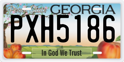 GA license plate PXH5186