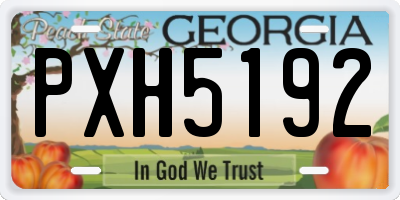 GA license plate PXH5192