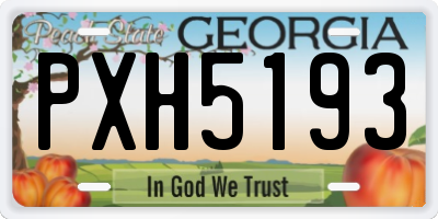 GA license plate PXH5193