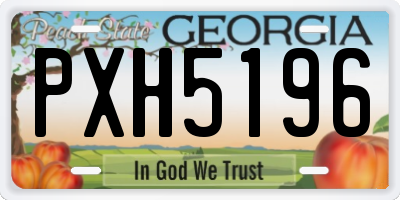 GA license plate PXH5196