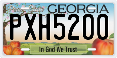 GA license plate PXH5200