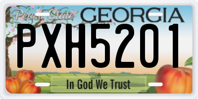 GA license plate PXH5201