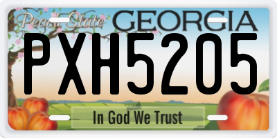 GA license plate PXH5205