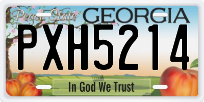 GA license plate PXH5214