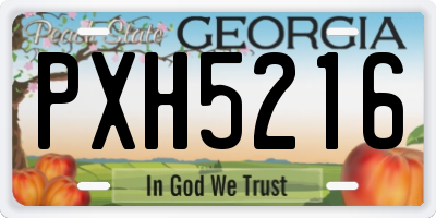 GA license plate PXH5216