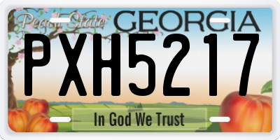 GA license plate PXH5217