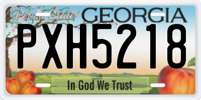 GA license plate PXH5218