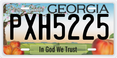 GA license plate PXH5225