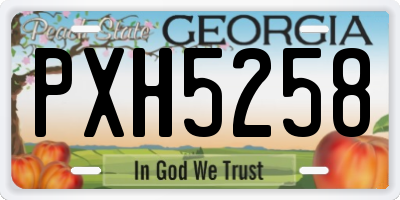 GA license plate PXH5258