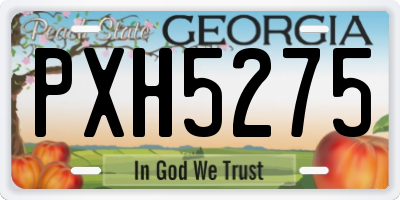 GA license plate PXH5275