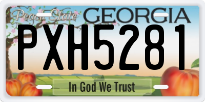 GA license plate PXH5281