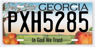GA license plate PXH5285