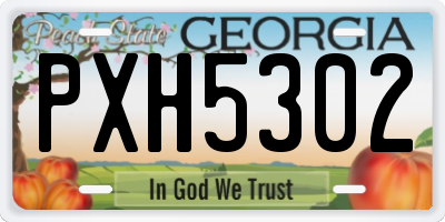 GA license plate PXH5302