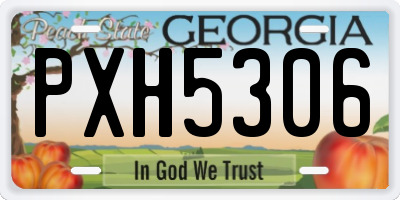 GA license plate PXH5306