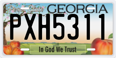 GA license plate PXH5311