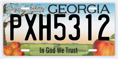 GA license plate PXH5312