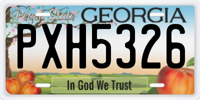 GA license plate PXH5326