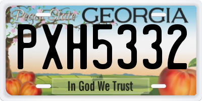GA license plate PXH5332