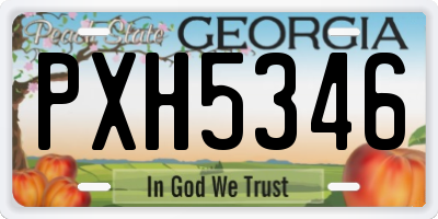 GA license plate PXH5346