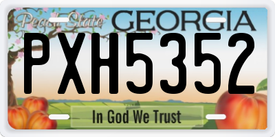 GA license plate PXH5352