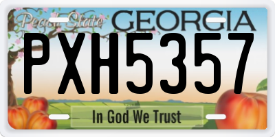 GA license plate PXH5357