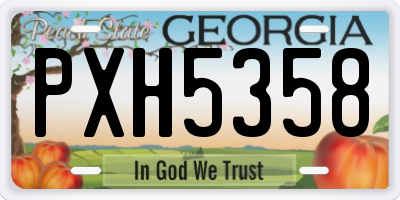 GA license plate PXH5358