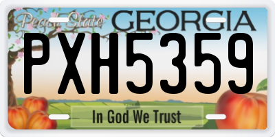 GA license plate PXH5359