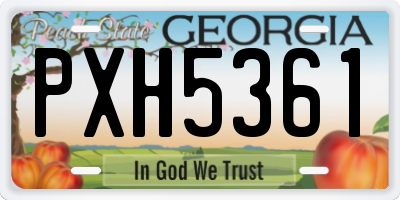 GA license plate PXH5361