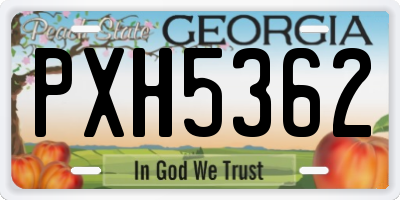 GA license plate PXH5362