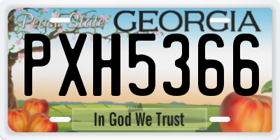 GA license plate PXH5366