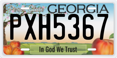 GA license plate PXH5367