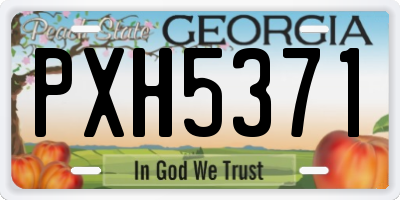 GA license plate PXH5371
