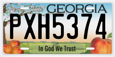 GA license plate PXH5374