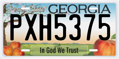 GA license plate PXH5375