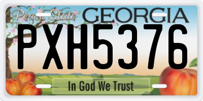 GA license plate PXH5376