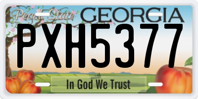 GA license plate PXH5377
